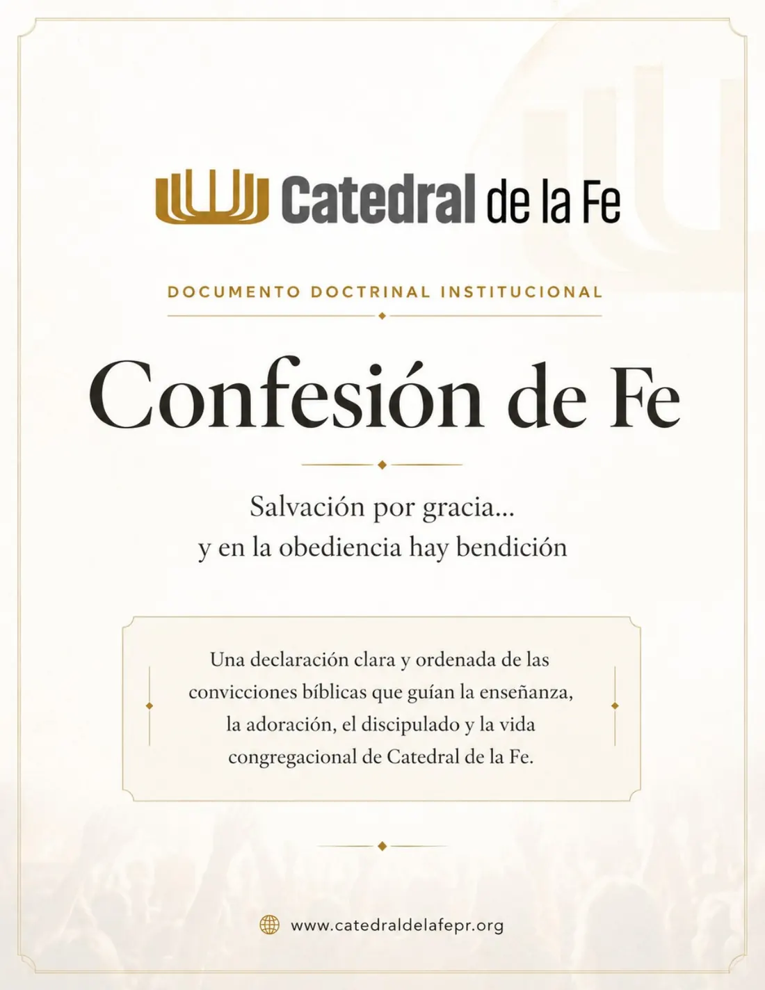 Confesión de Fe de Catedral de la Fe, página 1 de 21